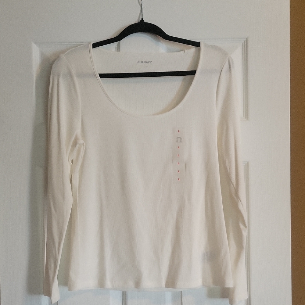 Old Navy Women's Ivory Long Sleeve Blouse
